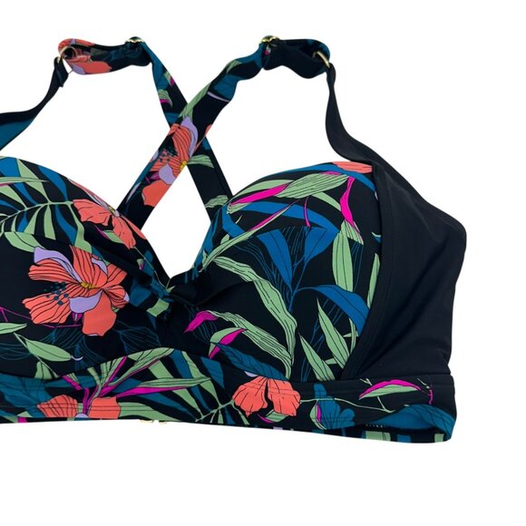 Terra & Sky Womens Floral Print Underwire Bikini Top SZ 0X (14W) - Picture 7 of 10